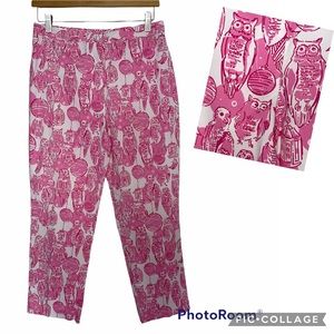 Lilly Pulitzer Night Owl Pink Crop Pants Vintage